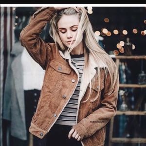 Brandy Melville elisa fur corduroy coat